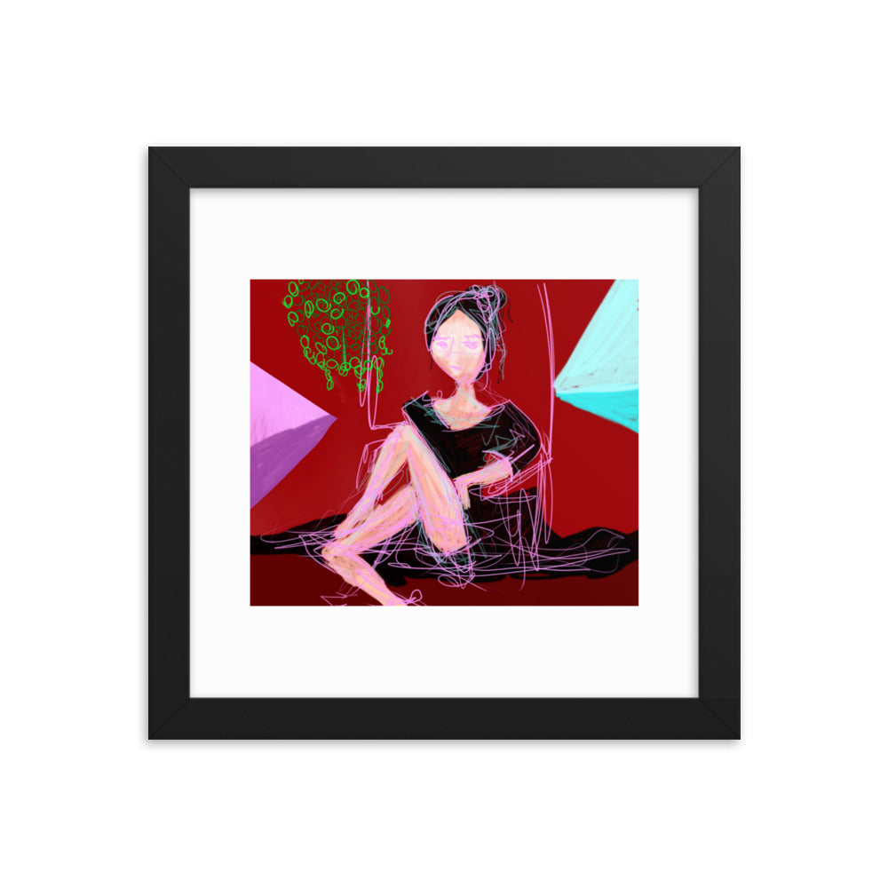 Lady in Red - Framed photo paper poster