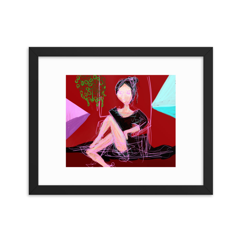Lady in Red - Framed photo paper poster