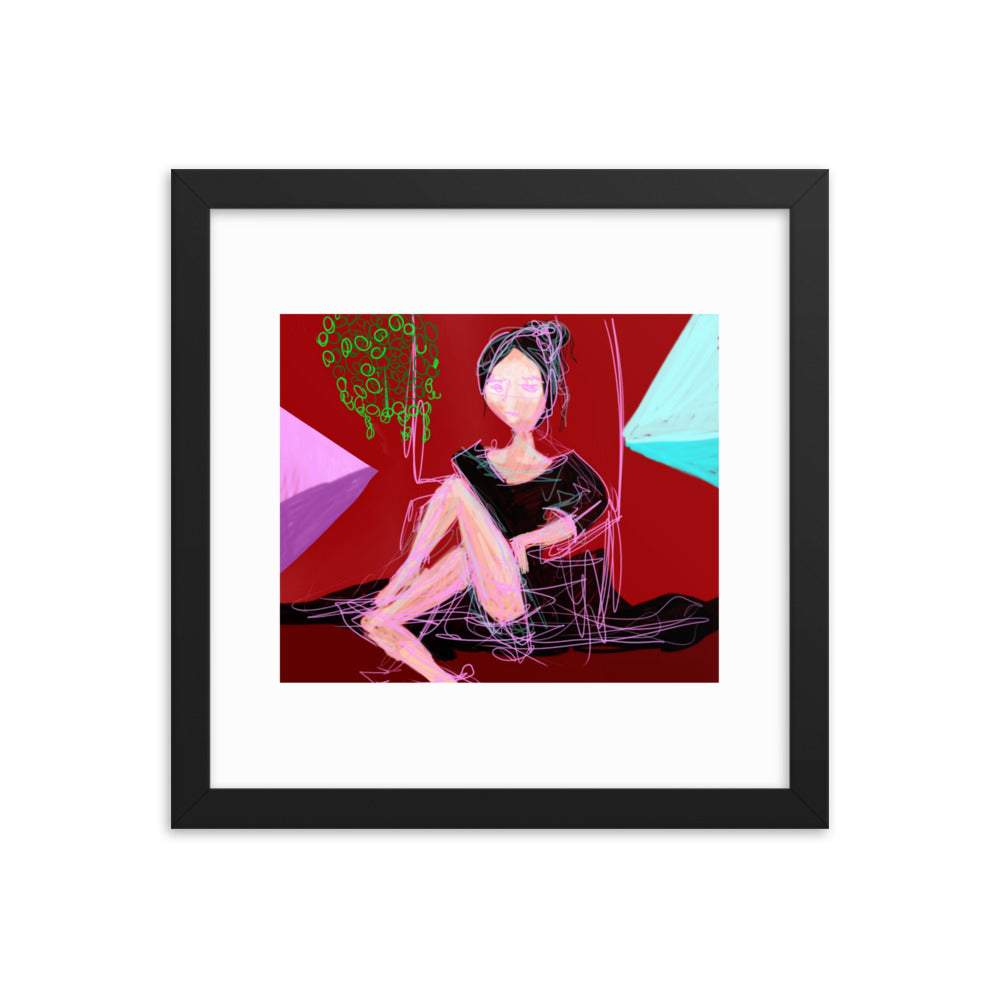 Lady in Red - Framed photo paper poster