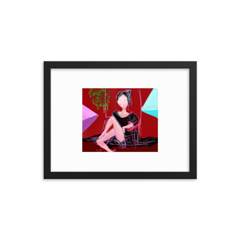 Lady in Red - Framed photo paper poster