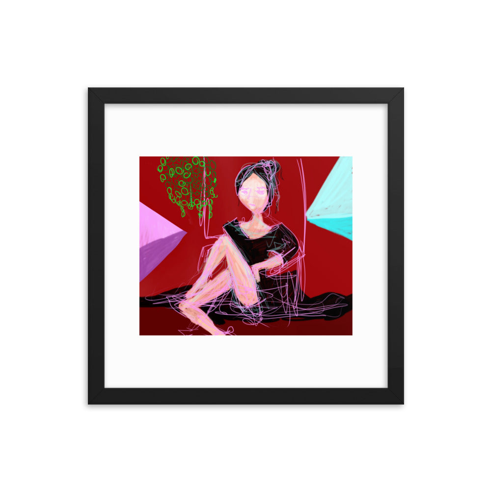 Lady in Red - Framed photo paper poster