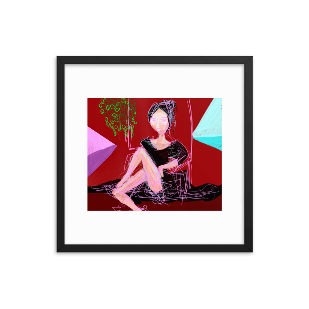 Lady in Red - Framed photo paper poster
