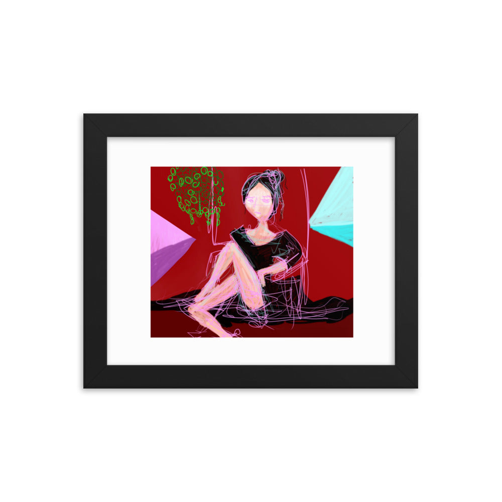 Lady in Red - Framed photo paper poster