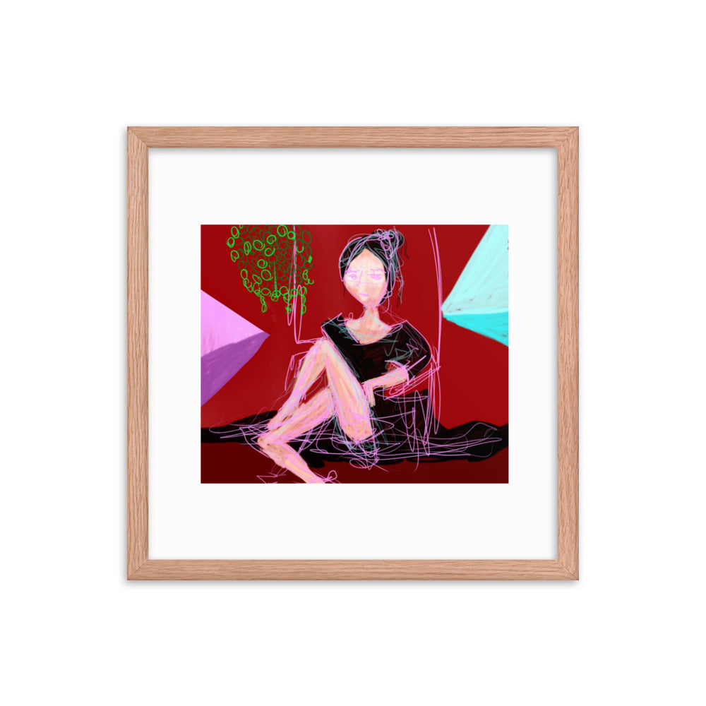 Lady in Red - Framed photo paper poster