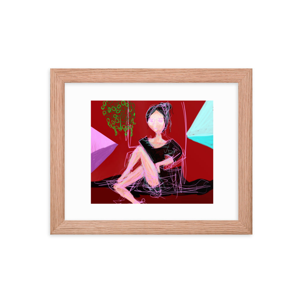 Lady in Red - Framed photo paper poster