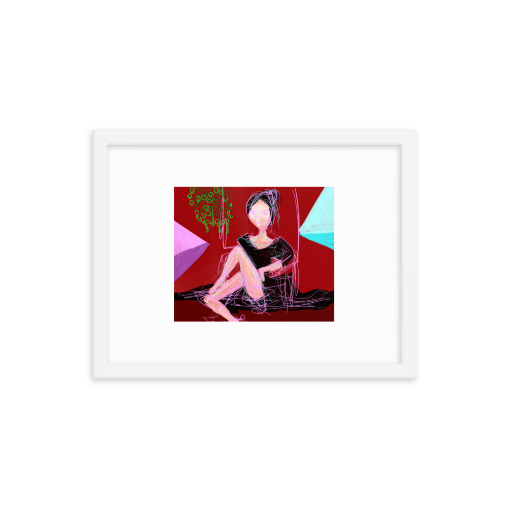 Lady in Red - Framed photo paper poster