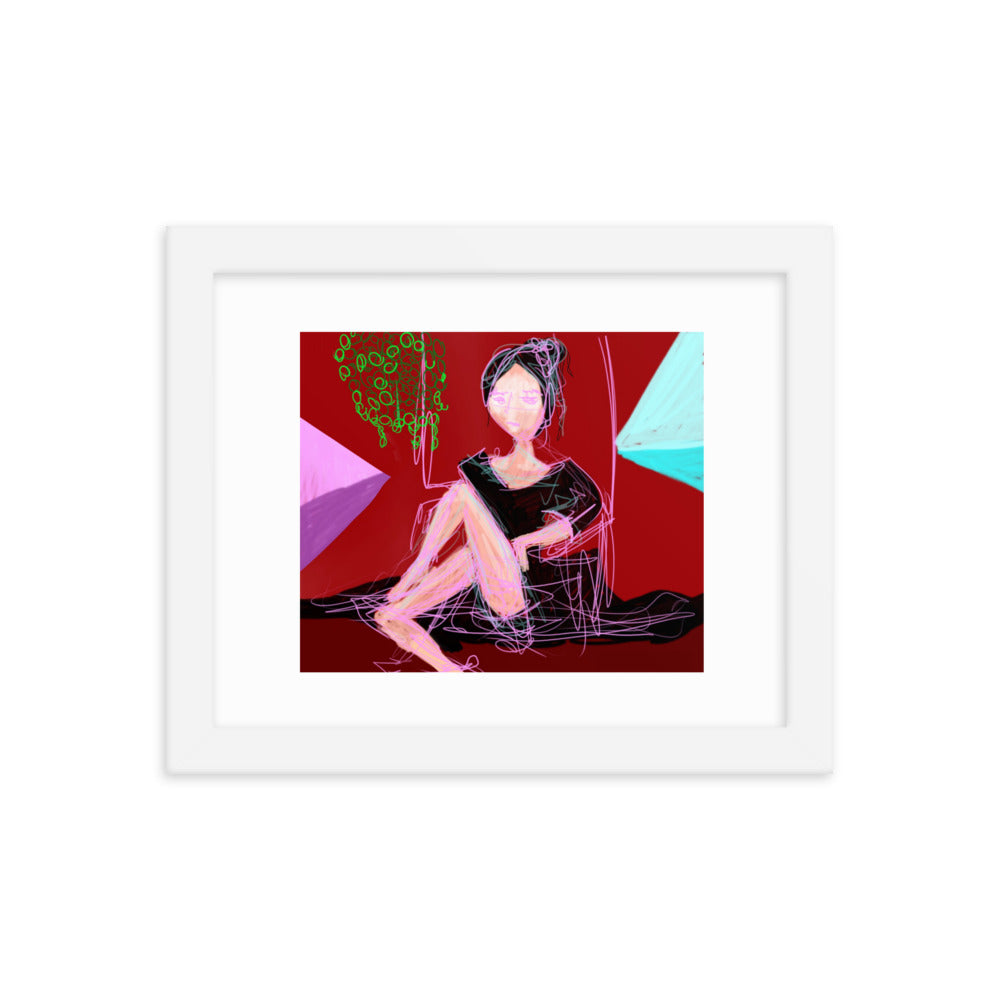Lady in Red - Framed photo paper poster