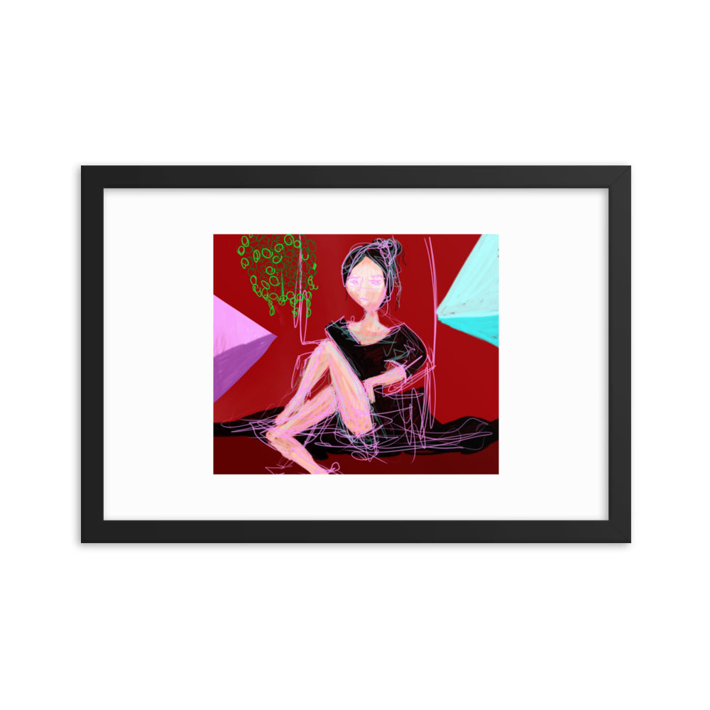 Lady in Red - Framed photo paper poster