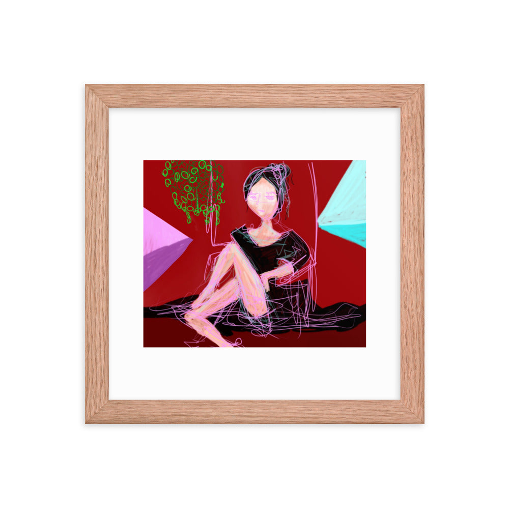Lady in Red - Framed photo paper poster