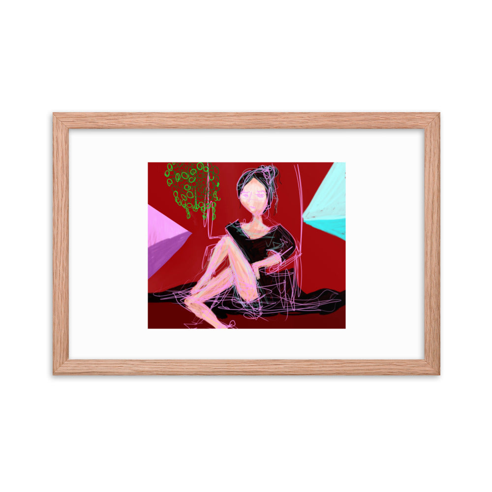 Lady in Red - Framed photo paper poster
