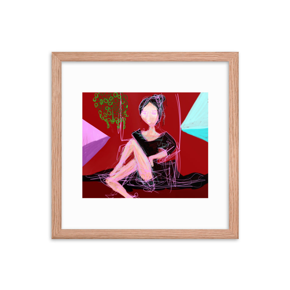 Lady in Red - Framed photo paper poster