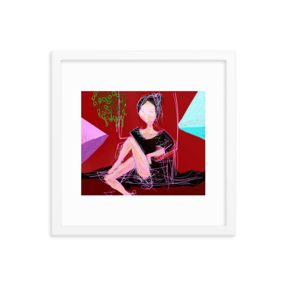 Lady in Red - Framed photo paper poster