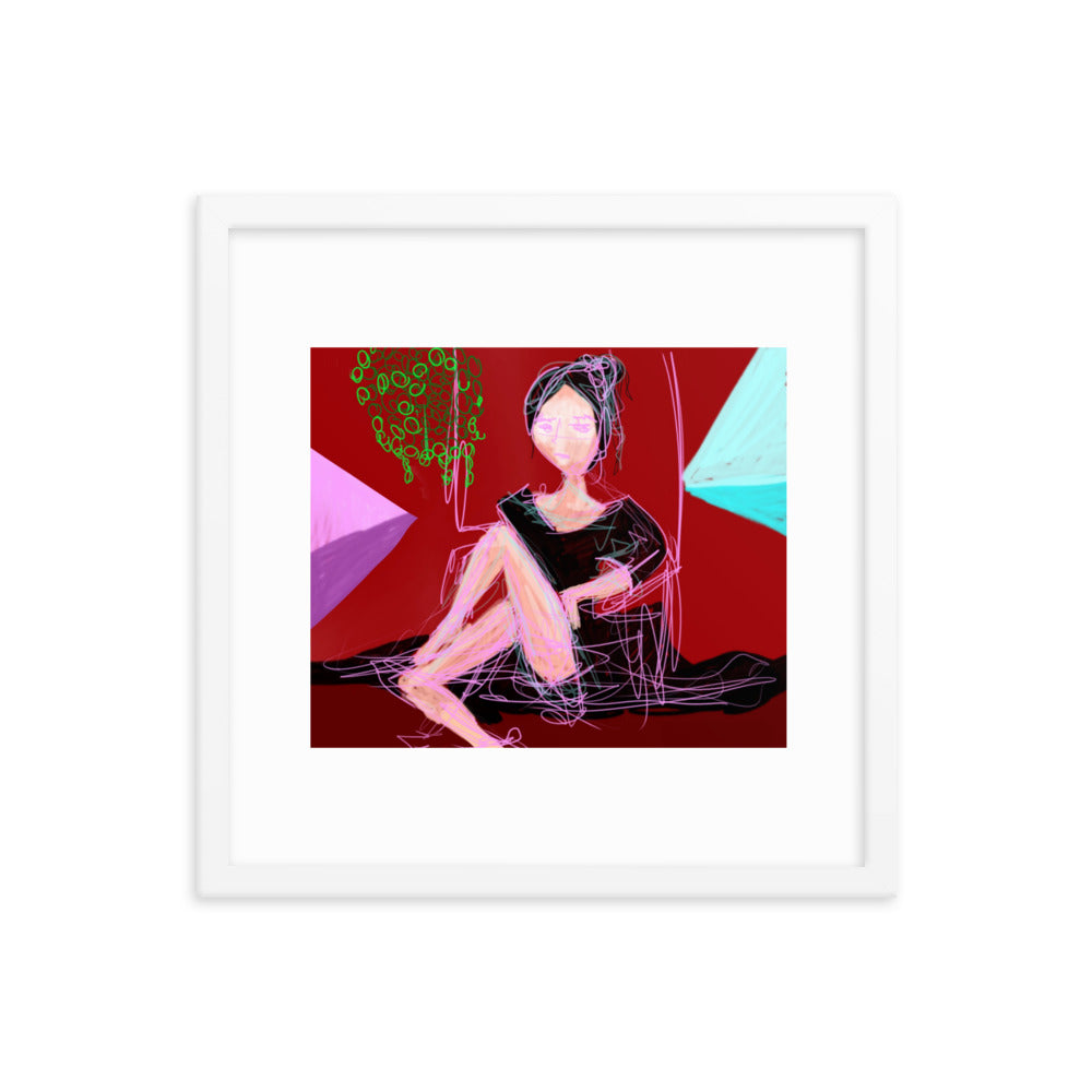 Lady in Red - Framed photo paper poster